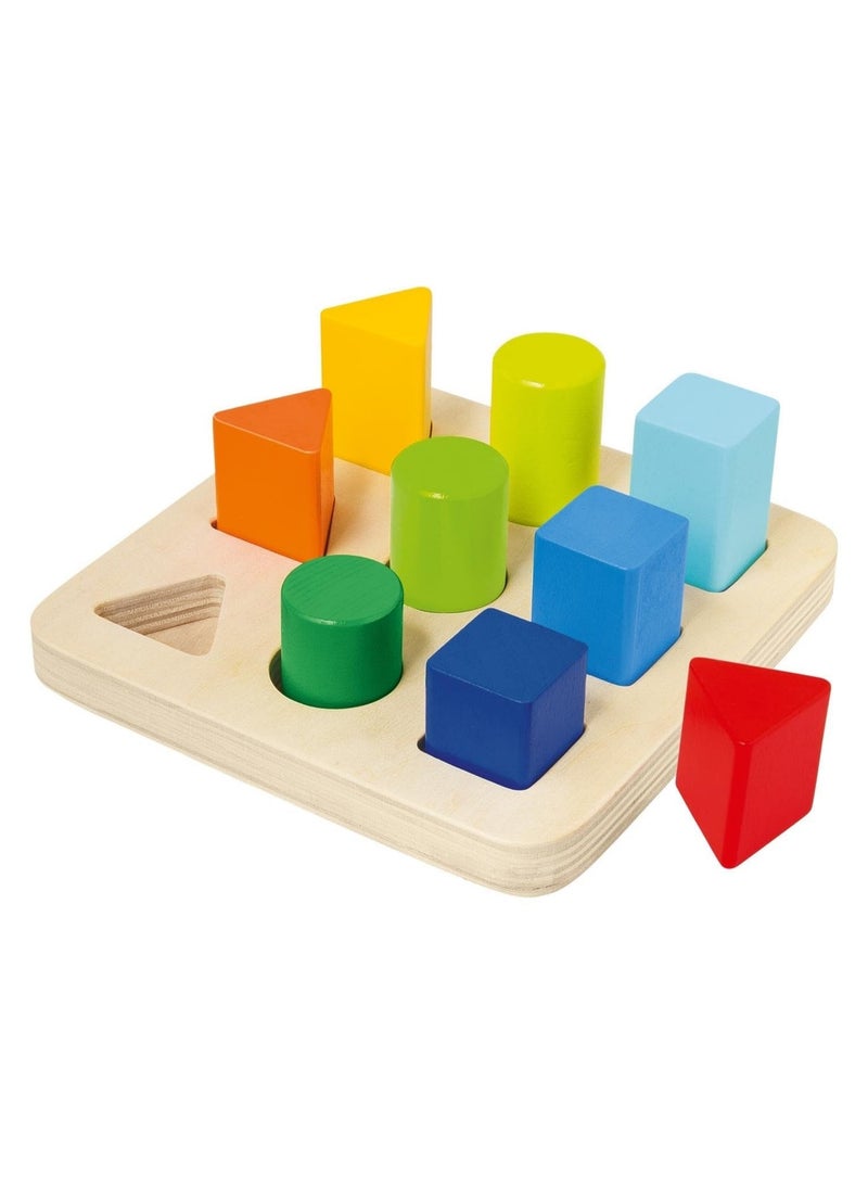 مجموعة أشكال خشبية ملونة للأطفال الصغار – لعبة تعليمية مبكرة لتعزيز تطور المهارات الحركية، والتعرف على الأشكال، والقدرات الإدراكية. لعبة خشبية آمنة، متين - Image 1